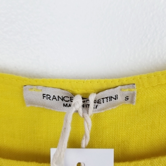 Francesca Bettini Italian Yellow Linen Top NWT size Small - Picture 4 of 11